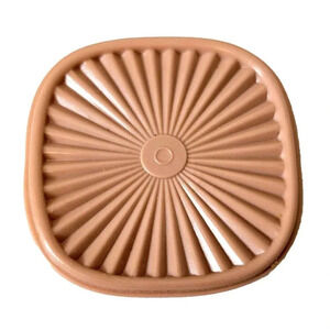 Tupperware Servalier Lid Refrigerator Magnet Vintage Mauve Pink 2" x 2"